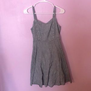 Checker print babydoll dress
